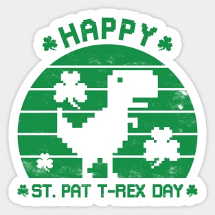 Happy St Patrex Day - St. Patrick's Day Dino (Distressed) Sticker